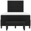 vidaXL Box Spring Bed with Mattress Black 47.24 x 78.74 in Fabric
