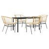 vidaXL Garden Dining Set Brown PE Rattan Medium UV-resistant materials