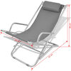 vidaXL Sun Lounger Set of 2 Steel Grey Powder-coated steel Medium