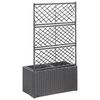 vidaXL Raised Bed Black Poly Rattan Medium Planters Planter