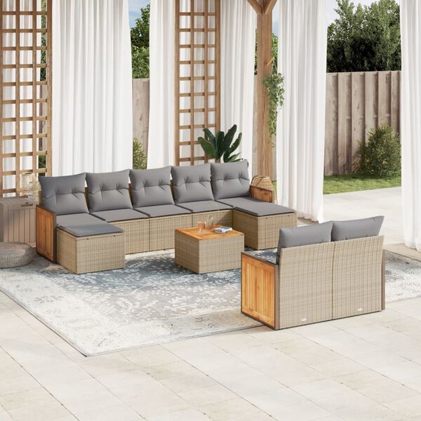 vidaXL Garden Sofa Set Beige