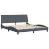 vidaXL Bed Frame with LED without Mattress Dark Gray 72"x83.9"Velvet