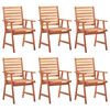 vidaXL Patio Chair Set of 6 Wine Red Solid Acacia Wood, Polyester