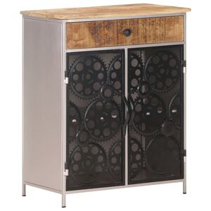 vidaXL Sideboard Rough mango wood with silver powder-coated iron