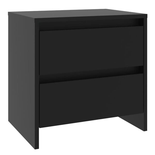 vidaXL Bedside Cabinet Black Engineered Wood Compact Bedside Cabinet
