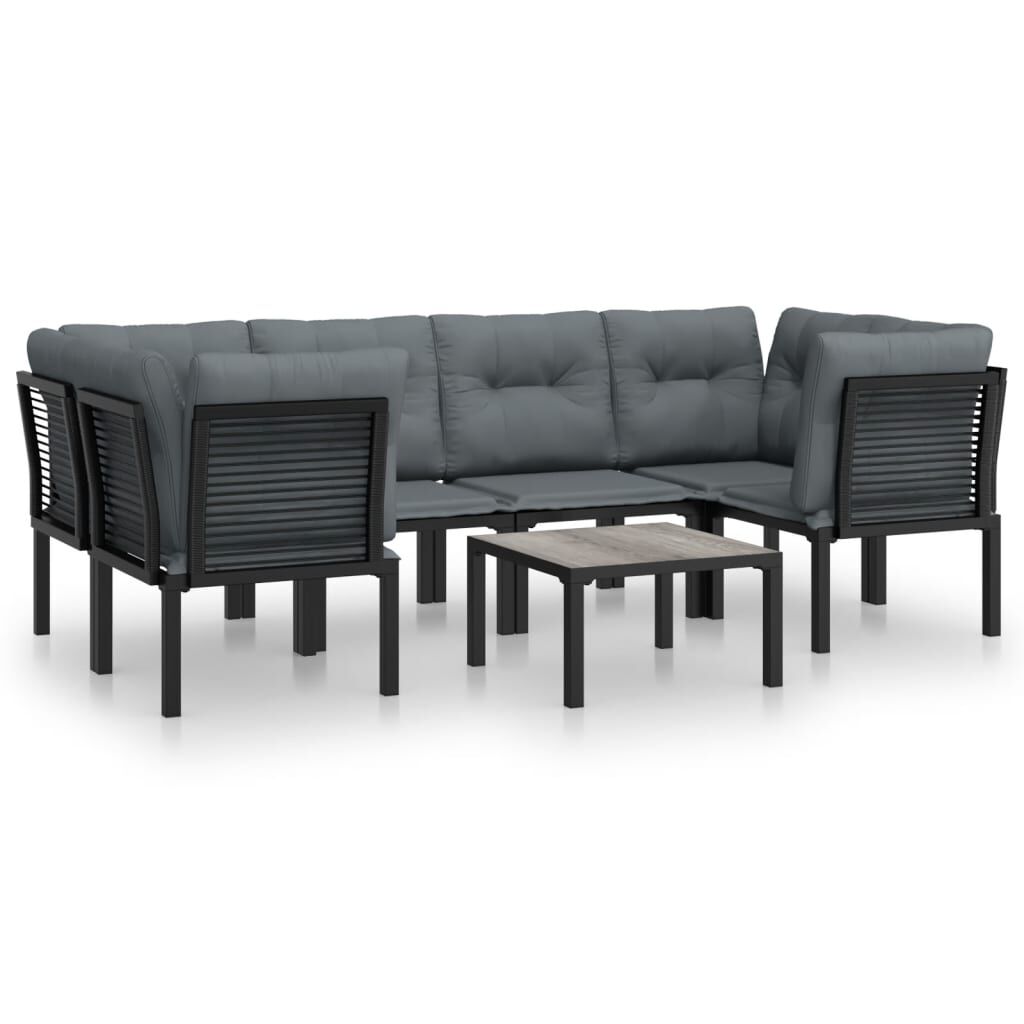 vidaXL Garden Lounge Set Black and Dark Grey