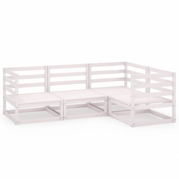 vidaXL Garden Lounge Set White Solid pine wood Large Modular
