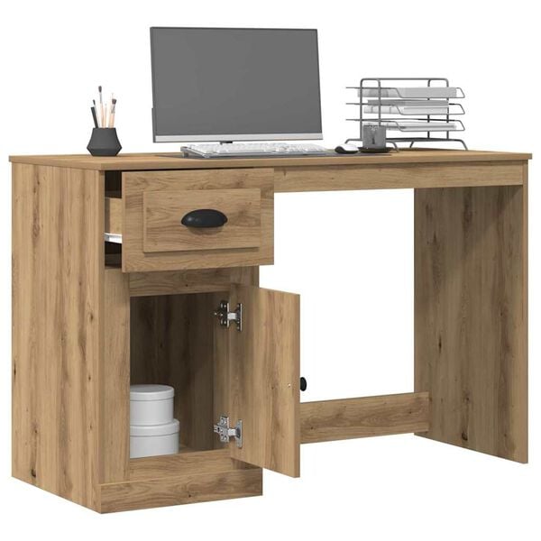 vidaXL Desk Artisan Oak 19.69 x 45.28 x 29.53 in Engineered Wood