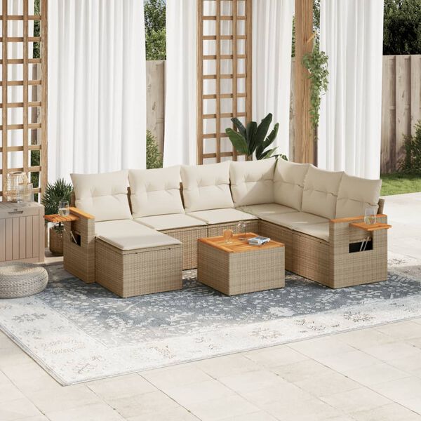 vidaXL Garden Sofa Set Beige