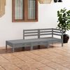 vidaXL Garden Lounge Set Grey Solid pinewood Medium Modular Lounge Set