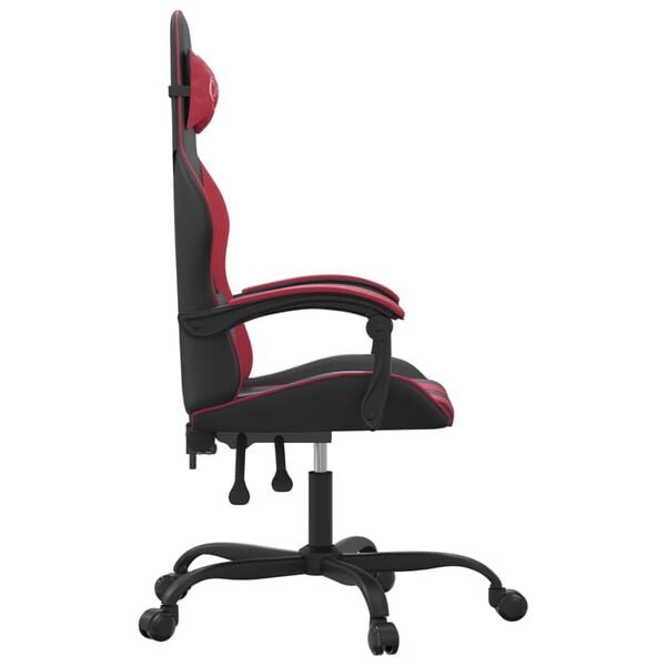 vidaXL Gaming Chair Black and Wine Red Faux Leather