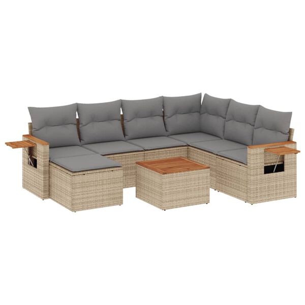 vidaXL Garden Sofa Set Beige and Light Grey