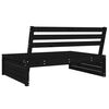vidaXL Garden Middle Sofa Black Solid pine wood Medium Modular
