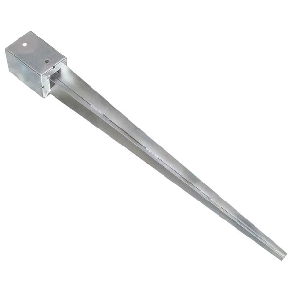 vidaXL Ground Spikes 2 pcs Silver 3.5x3.5x35.4" Galvanised Steel