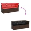 vidaXL Garden Sofa with Cushion 8 pcs Brown and red Poly rattan