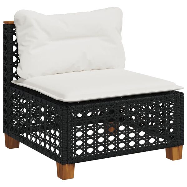 vidaXL Garden Sofa Set Black, Cream White