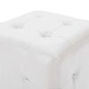 vidaXL Pouffe White Faux Leather, Wood, Polyester 11.8x11.8x11.8 in