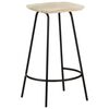 vidaXL Bar Stool Set of 4 Bleached wood, Black Solid mango wood, Iron