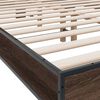 vidaXL Bed Frame Brown Oak Engineered Wood and Metal Double Durable