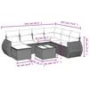 vidaXL Garden Sofa Set Grey PE rattan Large Adjustable Feet