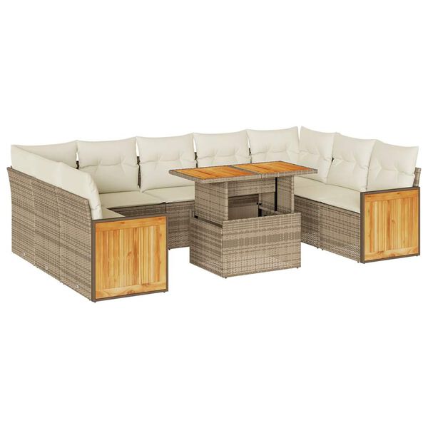 vidaXL Garden Sofa Set Beige, Cream White