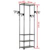 vidaXL Clothes Rack Black Powder-coated steel, Non-woven fabric