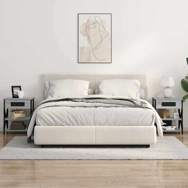 vidaXL Bedside Cabinet 2 pcs Grey Sonoma 16.14 x 12.20 x 20.08 in