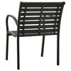vidaXL Garden Chair Set of 2 Black Steel with powder-coated finish, WPC