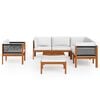 vidaXL Garden Lounge Set Cream Solid acacia wood Medium Modular