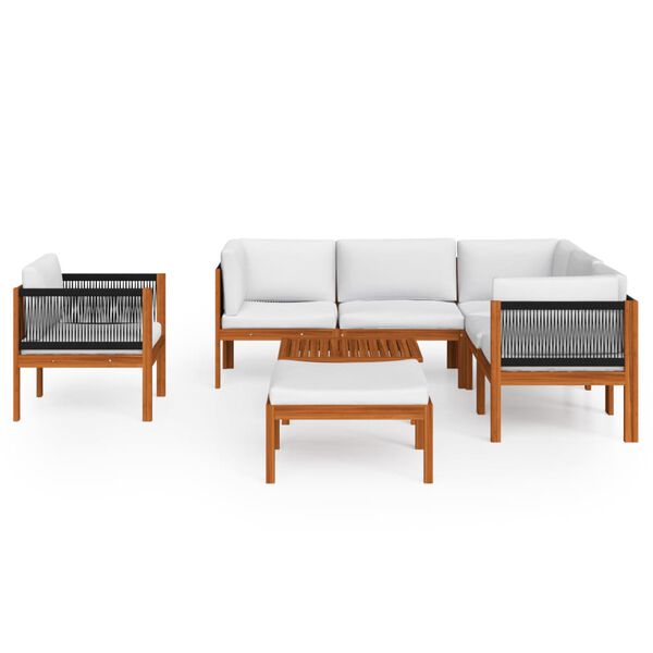 vidaXL Garden Lounge Set Cream Solid acacia wood Medium Modular