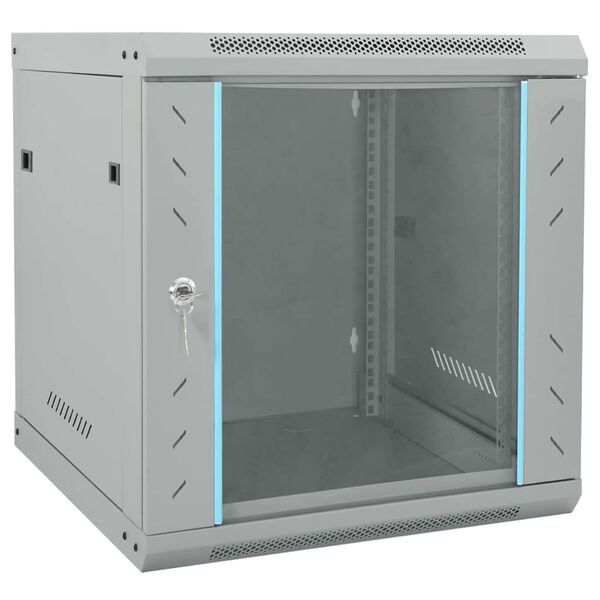 vidaXL Network Cabinet with Storage Gray 53 x 60 x 60 cm Steel