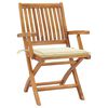 vidaXL Folding Patio Chairs with Cushions 8 pcs Solid Teak Wood