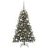 vidaXL Artificial Christmas Tree with 150 LEDs Green 47.24 in
