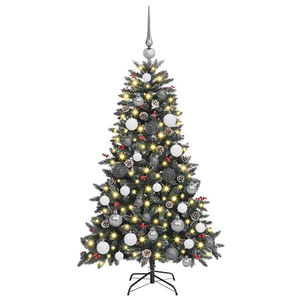 vidaXL Artificial Christmas Tree with 150 LEDs Green 47.24 in