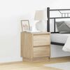 vidaXL Bedside Cabinet with Drawer Sonoma Oak 15.35 x 13.58 x 19.69 in