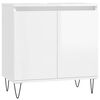 vidaXL Bathroom Cabinet High gloss white Engineered wood, iron Medium