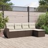 vidaXL Garden Sofa Set Brown and Cream White
