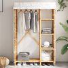vidaXL Wardrobe Natural Bamboo Bamboo, Fabric Large Wardrobe