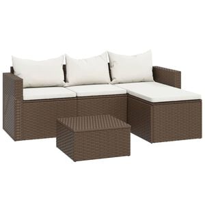 vidaXL Patio Lounge Set Set of 3 Brown, Cream White