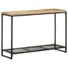 vidaXL Console Table Natural Wood, Black Solid Mango Wood, Iron