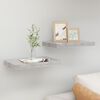 vidaXL Wall Shelf Set of 2 Concrete Grey Honeycomb MDF, Metal