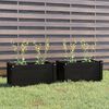 vidaXL Garden Planter Set of 2 Black Solid pine wood Medium Durable
