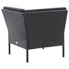 vidaXL Garden Lounge Set Black PE (polyethylene) rattan, powder-coated steel