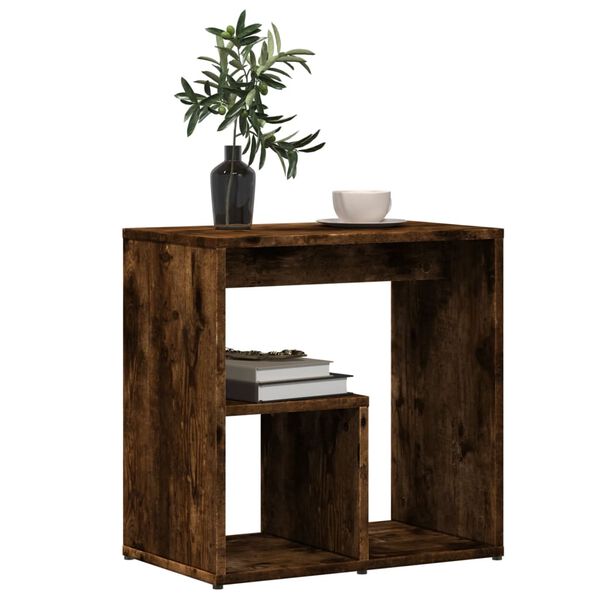 vidaXL Side Table Smoked Oak 19.7"x11.8"x19.7" Engineered Wood