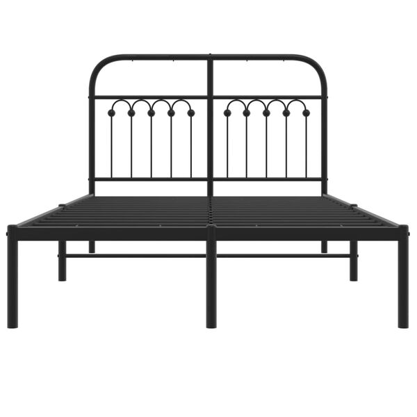 vidaXL Bed Frame Black Steel Full Bed Frame Rectangular Modern