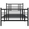 vidaXL Metal Bed Frame without Mattress with Footboard Black 35.4"x78.7"