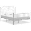 vidaXL Bed Frame White Powder-coated metal Full Durable Bed Frame