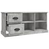vidaXL TV Cabinet Concrete Gray Engineered Wood Medium TV Cabinet
