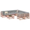 vidaXL Garden Sofa Set Reddish-brown wooden frame, Grey cushions
