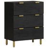 vidaXL Sideboard Black Engineered wood, Solid mango wood, Brass Medium
